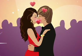 Selena And Justin Kiss Kiss