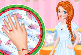 Princesses Love Watermelon Manicure